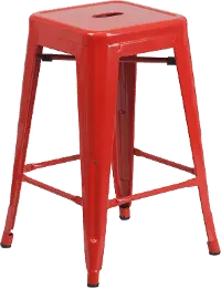 Red Metal Stackable Counter Height Stool