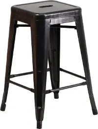 Black Metal Stackable Counter Height Stool