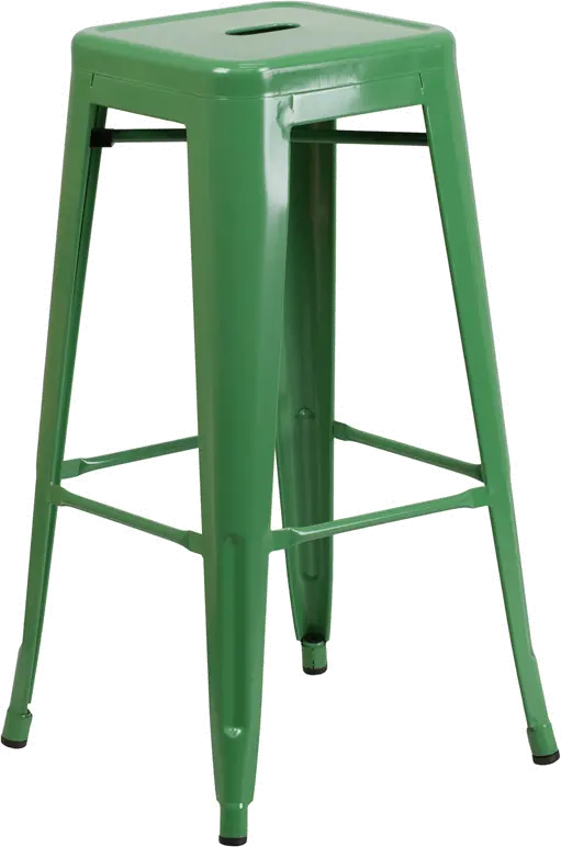 Green Metal Stackable Bar Stool-1