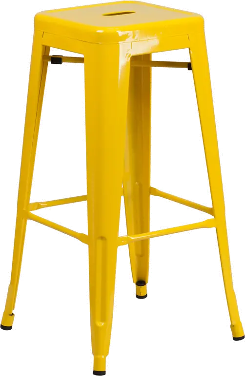 Yellow Metal Stackable Bar Stool-1
