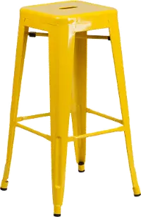 Yellow Metal Stackable Bar Stool