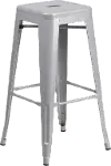 Silver Metal Stackable Bar Stool