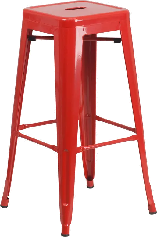 Red Metal Stackable Bar Stool-1