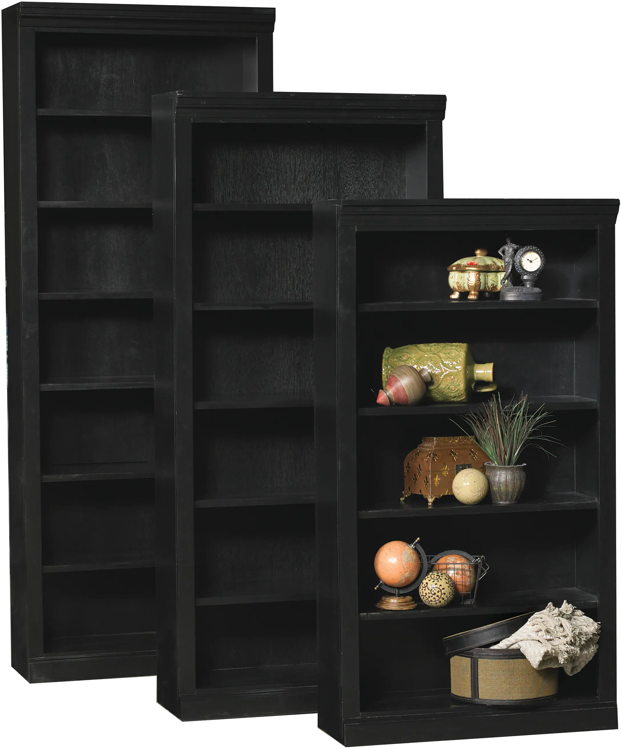 Black 84 Inch Modern Bookcase-1