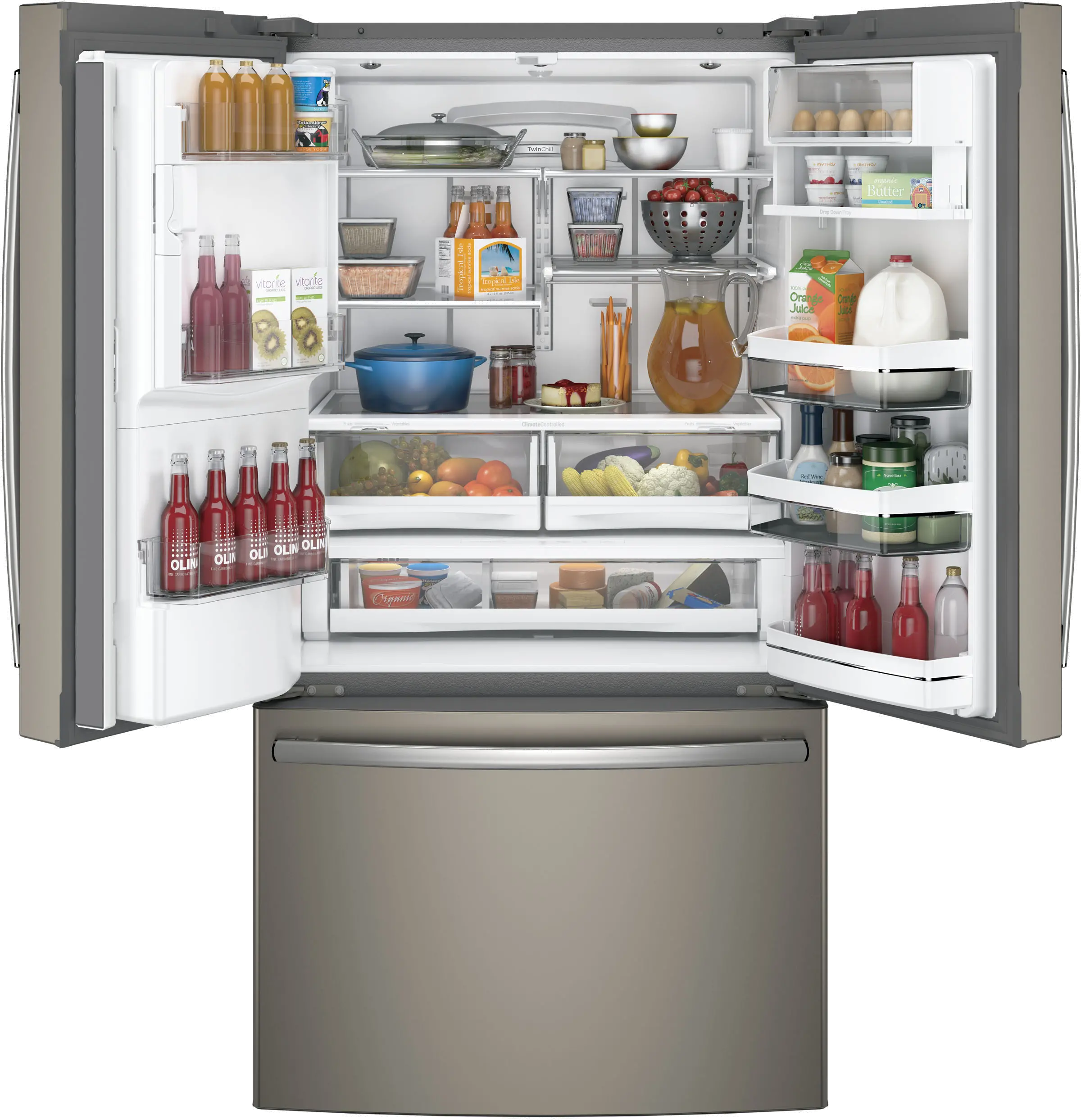 PFE28KMKES GE Profile 27.8 cu ft French Door Refrigerator - Slate-1