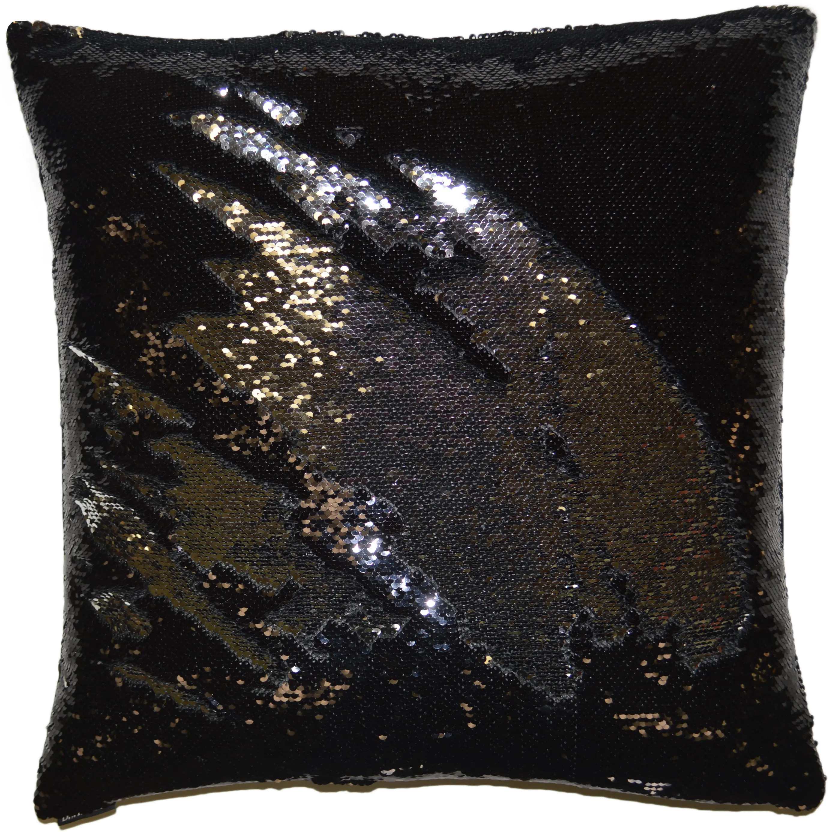 Black and Silver 20 Inch Mermaid Throw Pillow-1