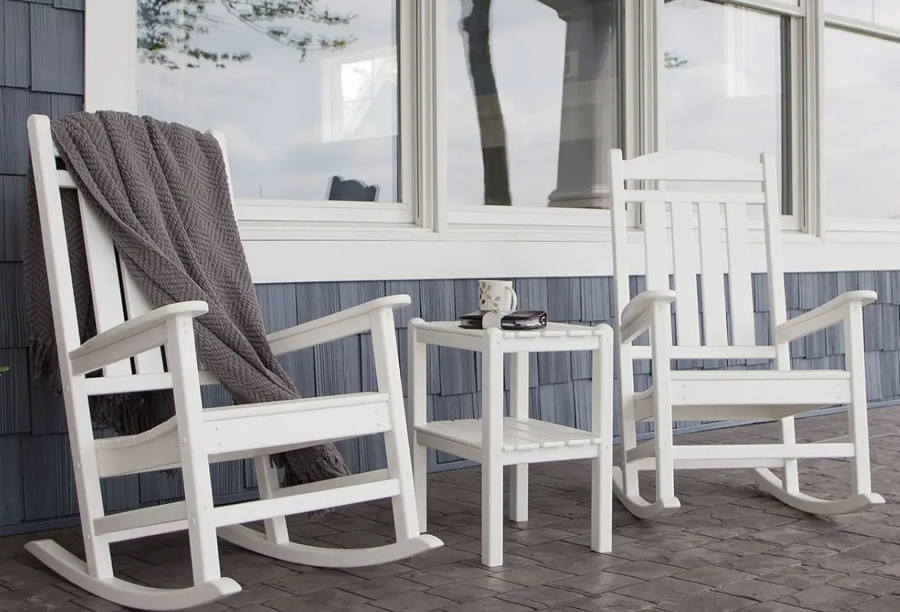 HVR100WH White Outdoor Porch Rocker-2