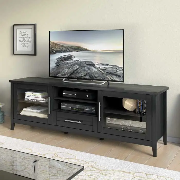 Black Extra Wide 70 Inch TV Stand - Jackson-2