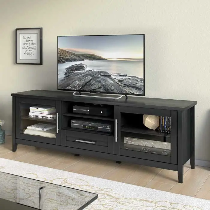 Black Extra Wide 70  TV Stand-2