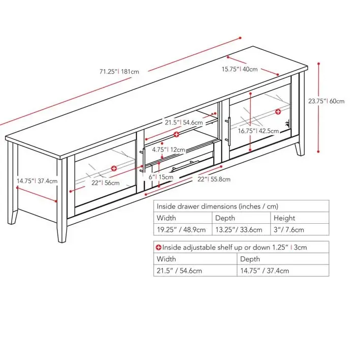 Black Extra Wide 70  TV Stand-3