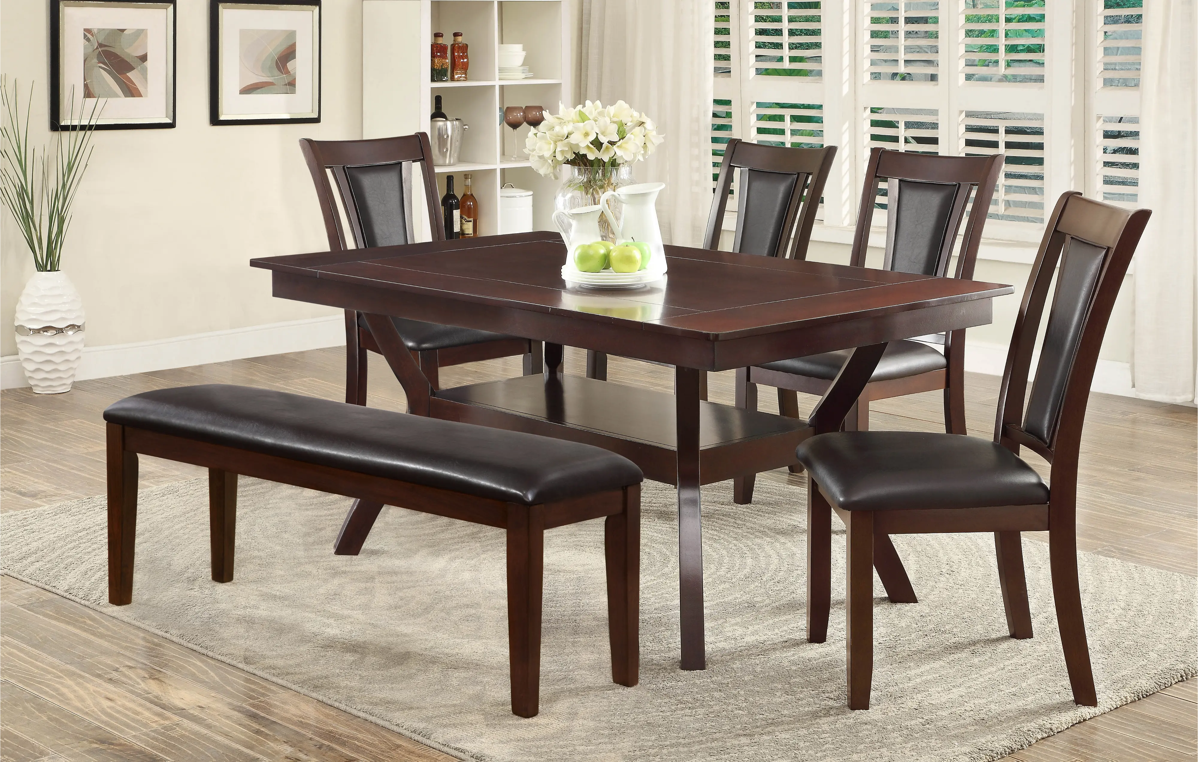 Brent Dark Cherry 6 Piece Dining Set-4