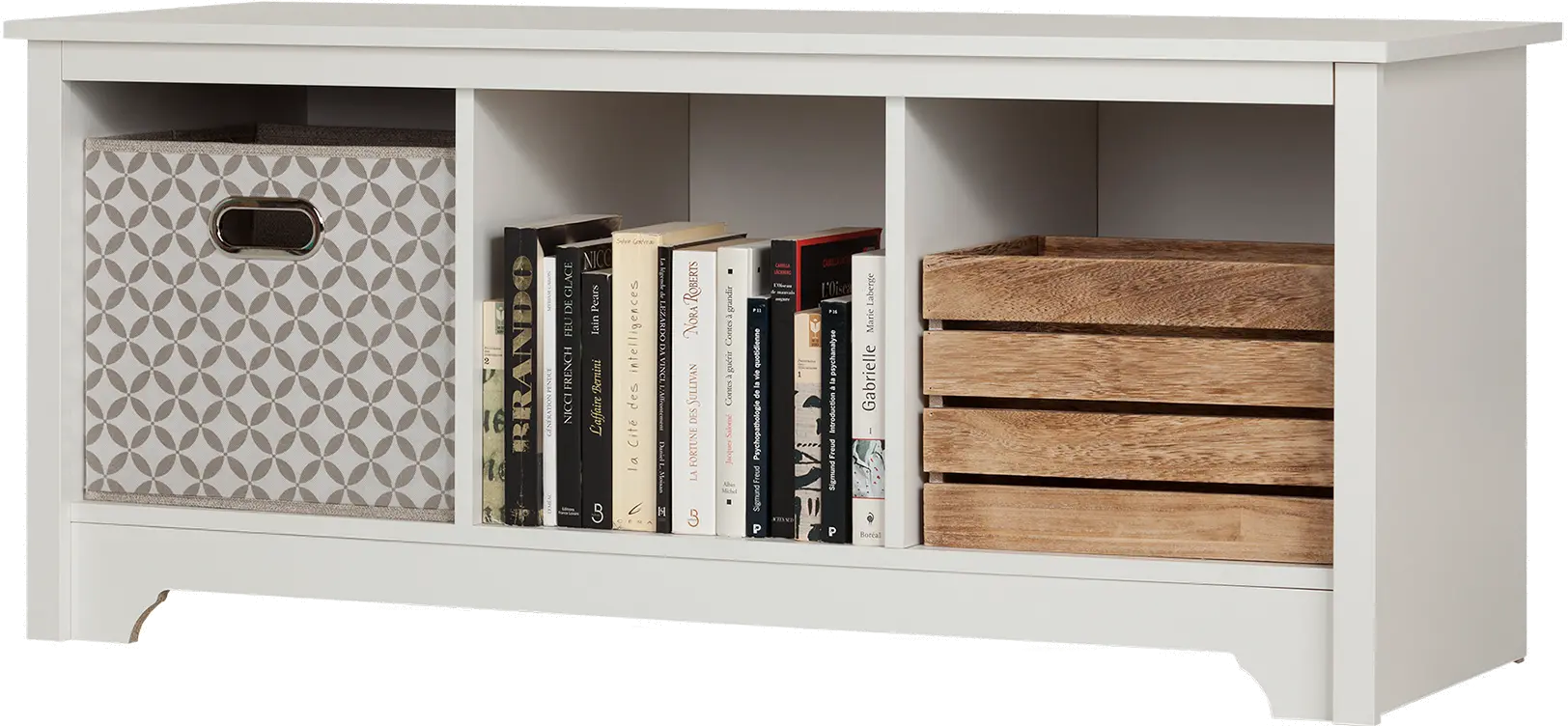 10327 Vito White Cubby Storage Bench - South Shore-1