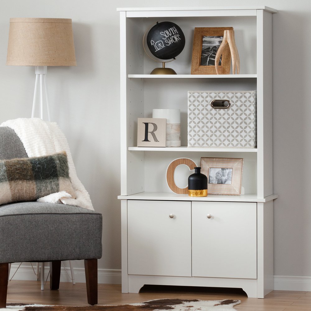 White 3-Shelf Storage Bookcase - South Shore