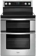 WGE745C0FS Whirlpool 6.7 cu ft Double Oven Electric Range - Stainless Steel