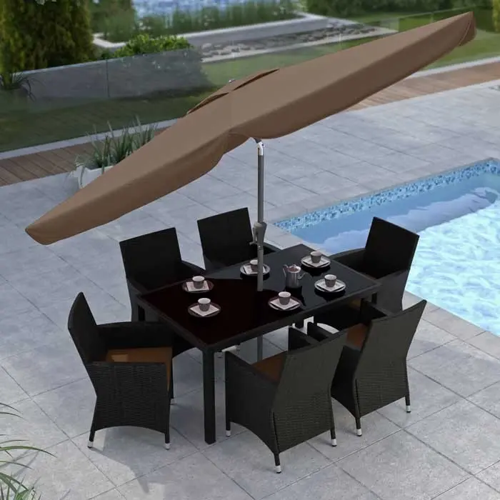 Brown Tilting Patio Umbrella-2