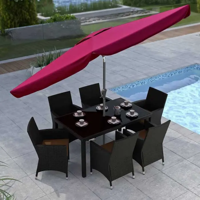 Red Tilting Patio Umbrella-2