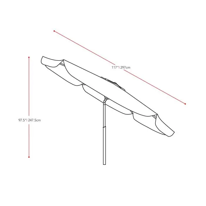 Red Tilting Patio Umbrella-3
