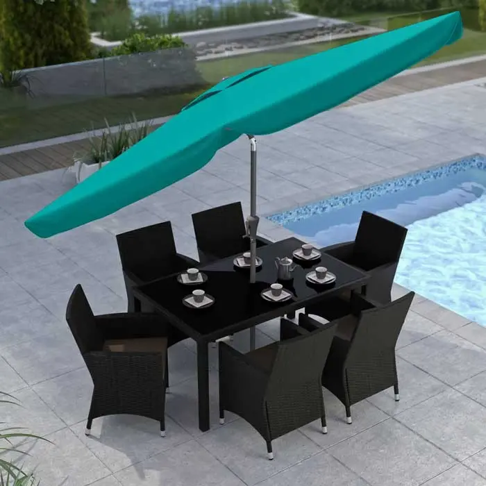 Turquoise Blue Tilting Patio Umbrella-2