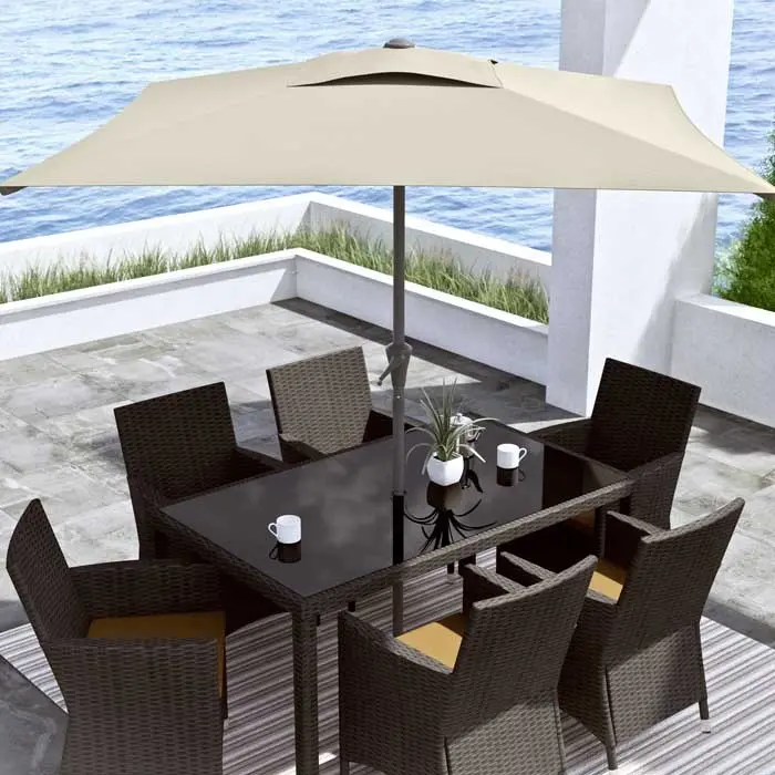 White Square Patio Umbrella-2