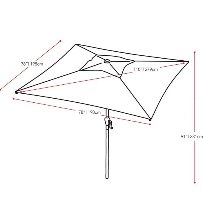 Brown Square Patio Umbrella-4
