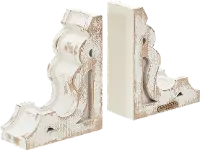 90900007B8 Magnolia Home Furniture Distressed White Bookend Pair