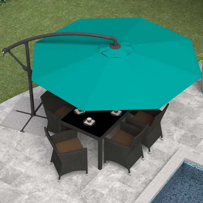 Turquoise Blue Offset Patio Umbrella-2