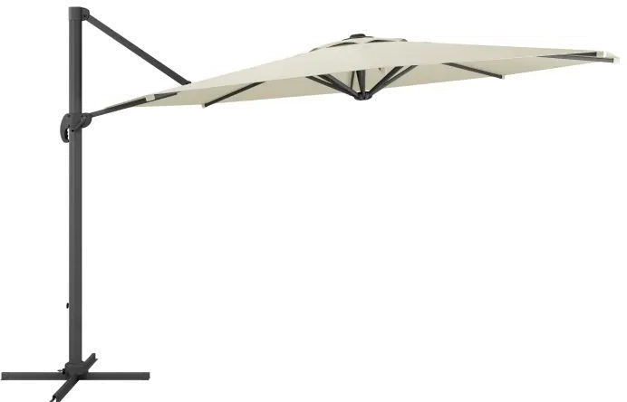 Warm White Deluxe Offset Patio Umbrella-1