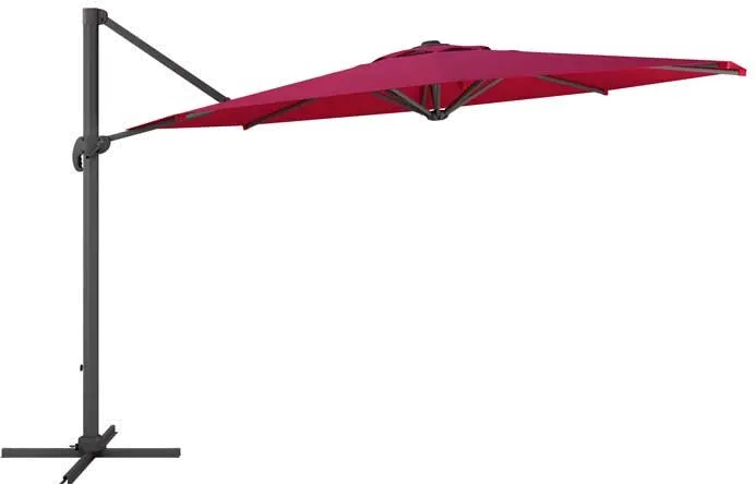 Wine Red Deluxe Offset Patio Umbrella-1