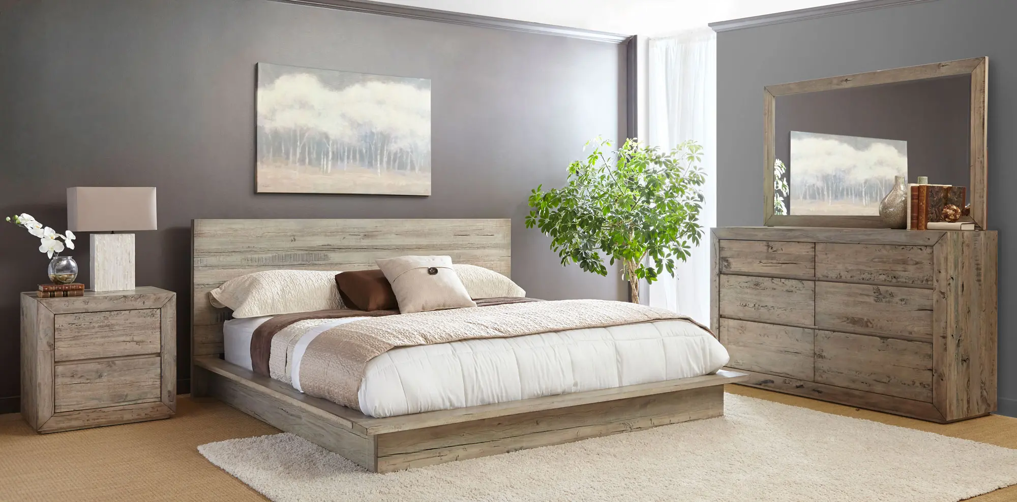 Modern Rustic 4 Piece California King Bedroom Set - Renewal-1