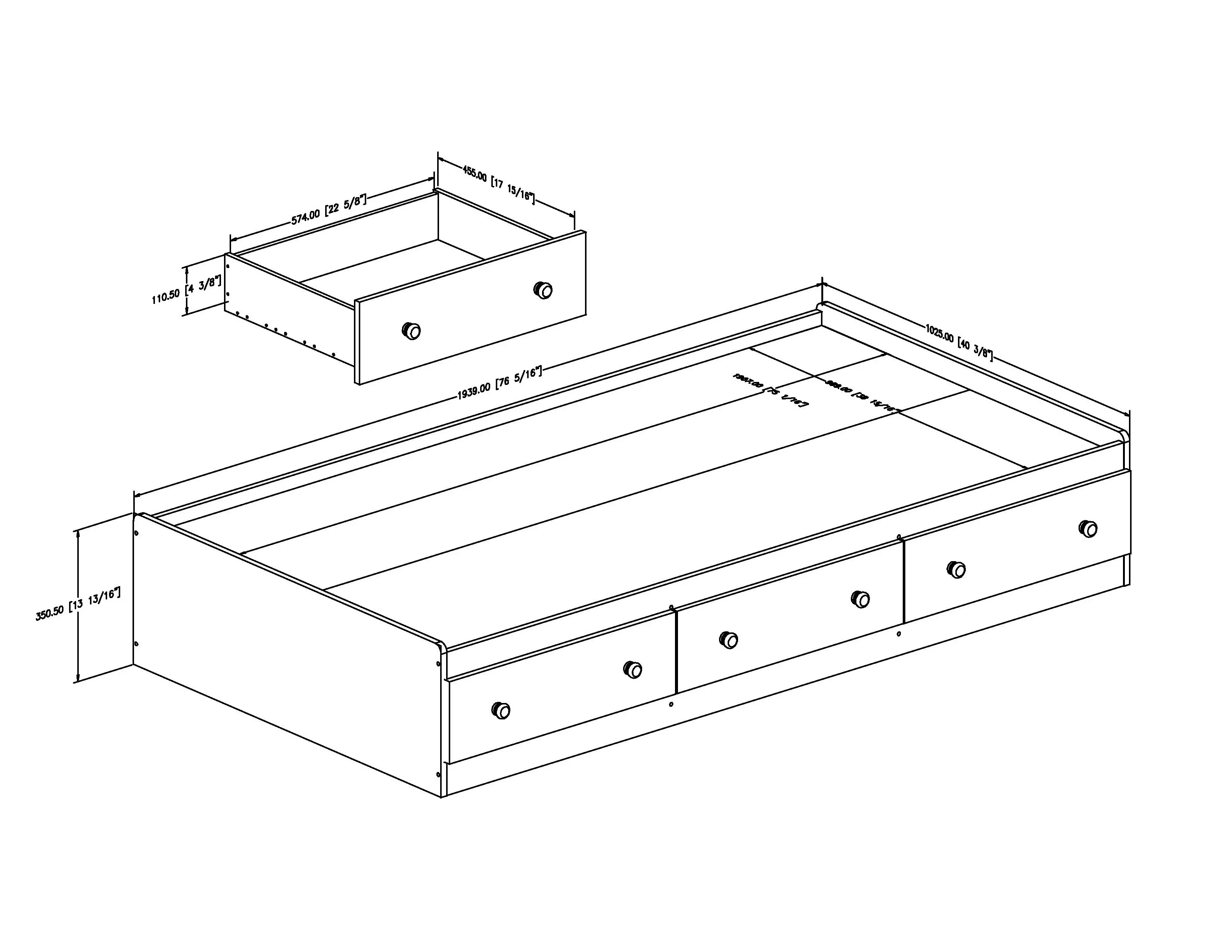 10479 Little Smileys White Twin Mates Bed - South Shore-3