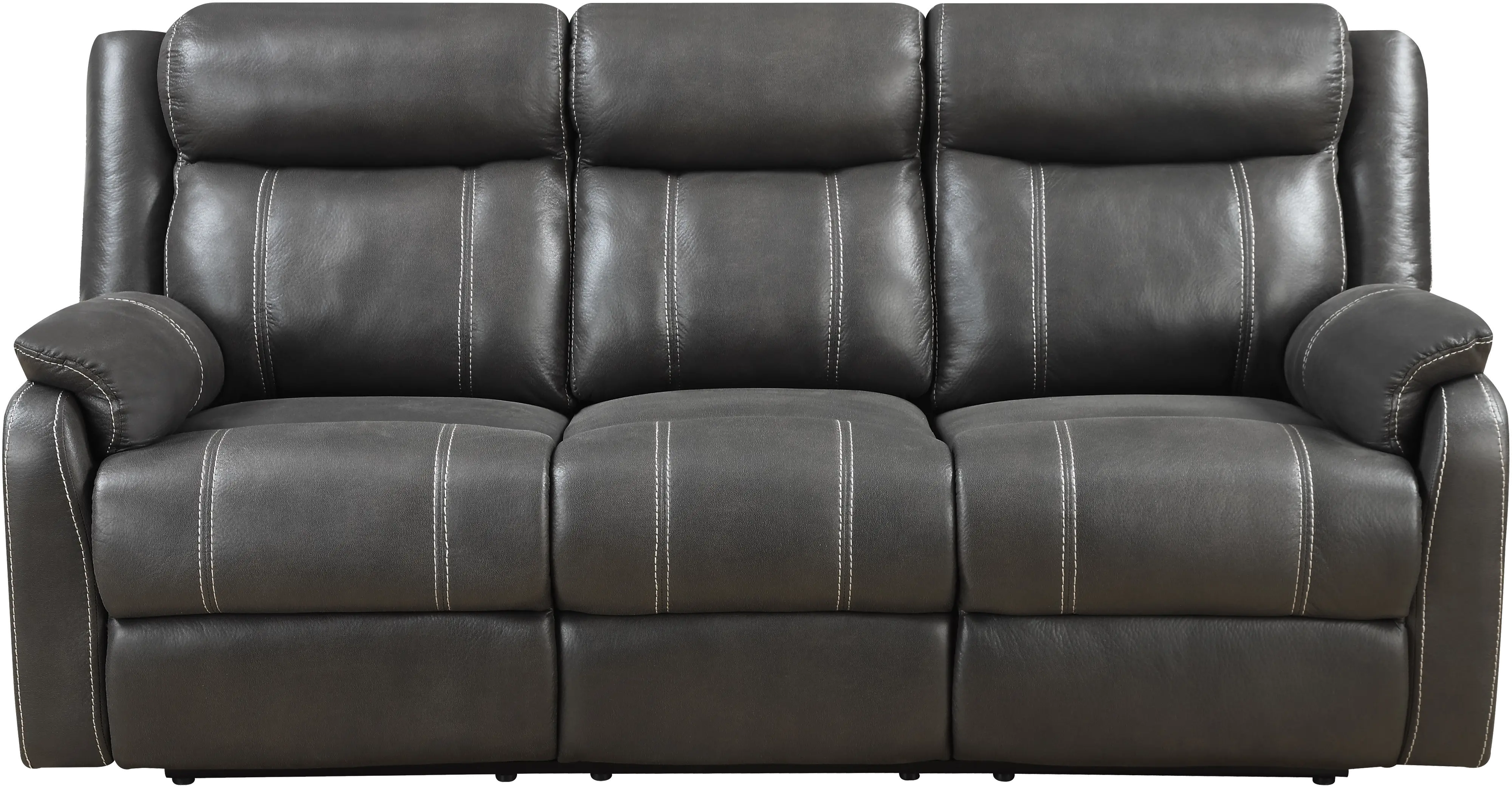 Domino Gray Dual Reclining Sofa-1
