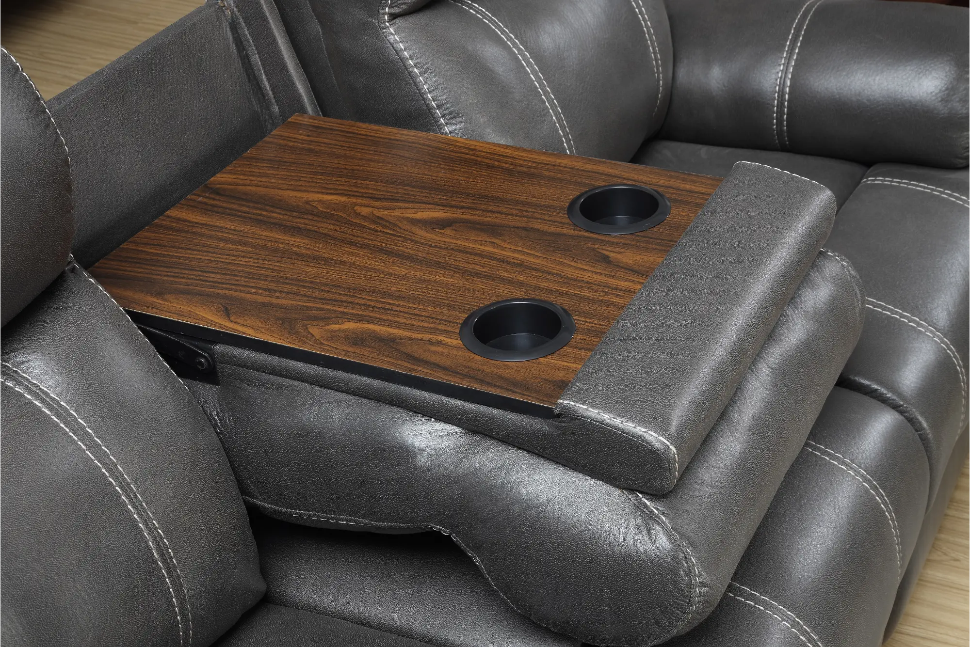 Domino Gray Dual Reclining Sofa-5