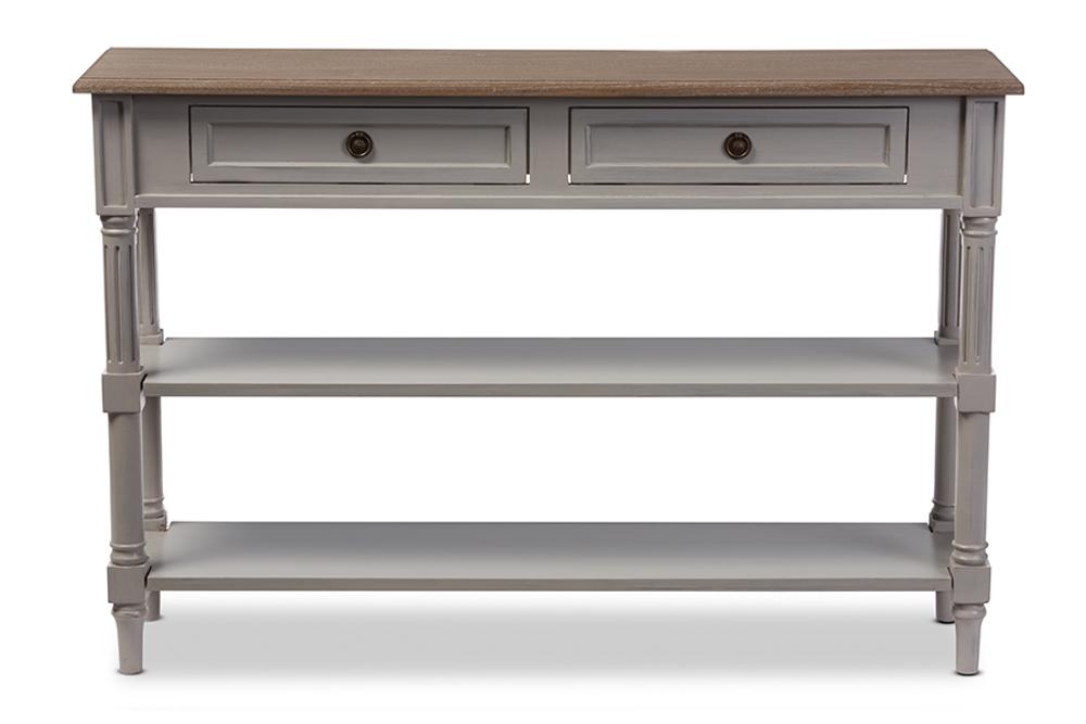 Rustic French Country Sofa Table with Drawers - Edouard