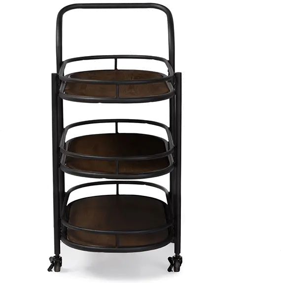 6647-RCW Antique Black Mobile Kitchen Bar/ Wine Cart - Karlin-4