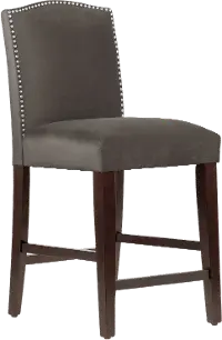 64-7NB-SVMSTCSM Theo Dark Brown Nail Button Back Counter Stool- Skyline Furniture