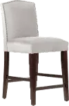 64-7NB-PWMSTDV Theo Light Gray Nail Button Back Counter Stool- Skyline Furniture