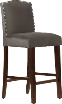 64-8NB-SVMSTCSM Theo Dark Brown Nail Button Back Bar Stool- Skyline Furniture