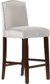 64-8NB-PWMSTDV Theo Light Gray Nail Button Back Bar Stool- Skyline Furniture