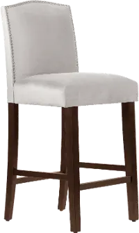 64-8NB-PWMSTDV Theo Light Gray Nail Button Back Bar Stool- Skyline Furniture