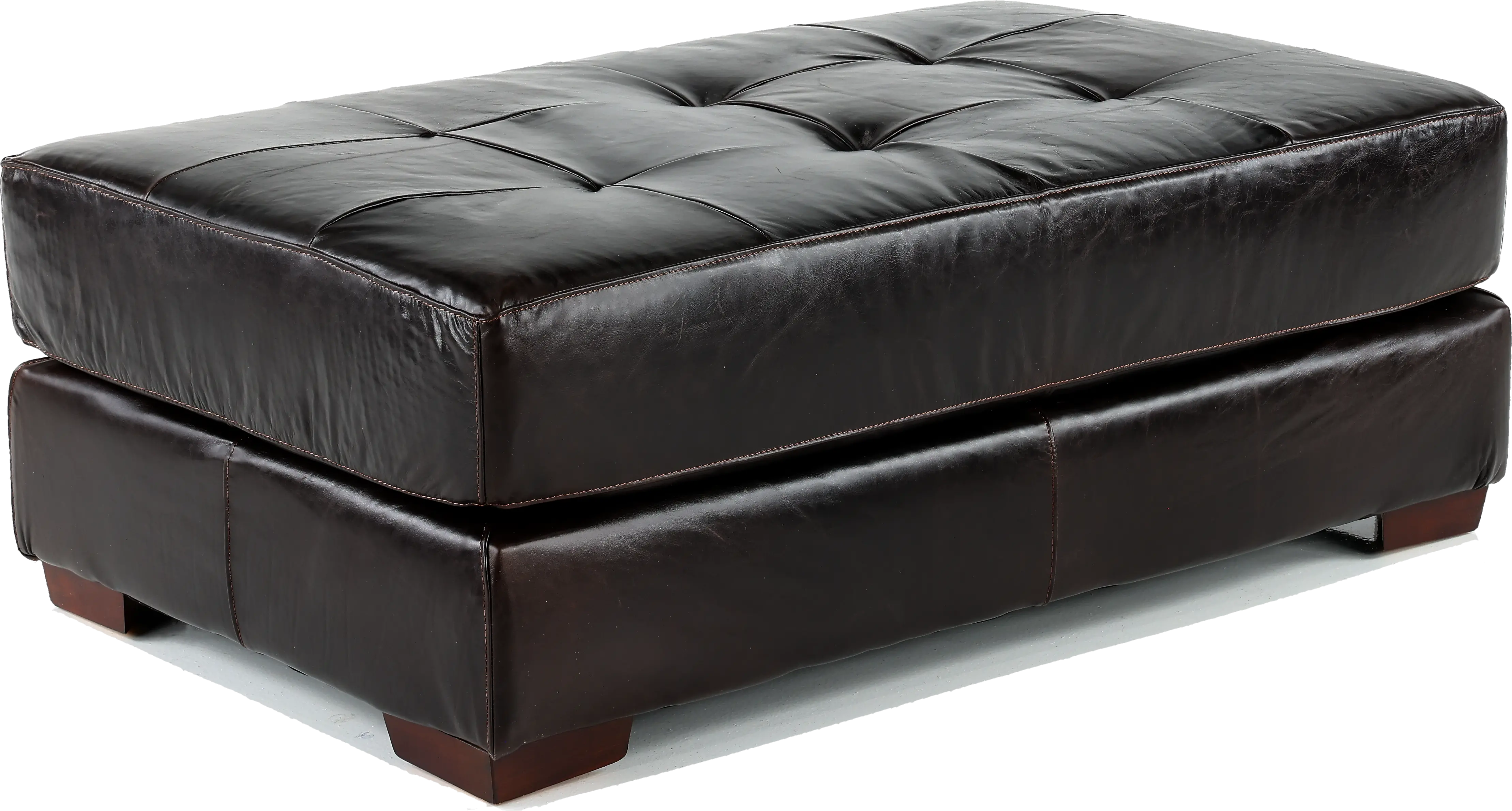 Mayfair Tobacco Brown Leather Ottoman-3