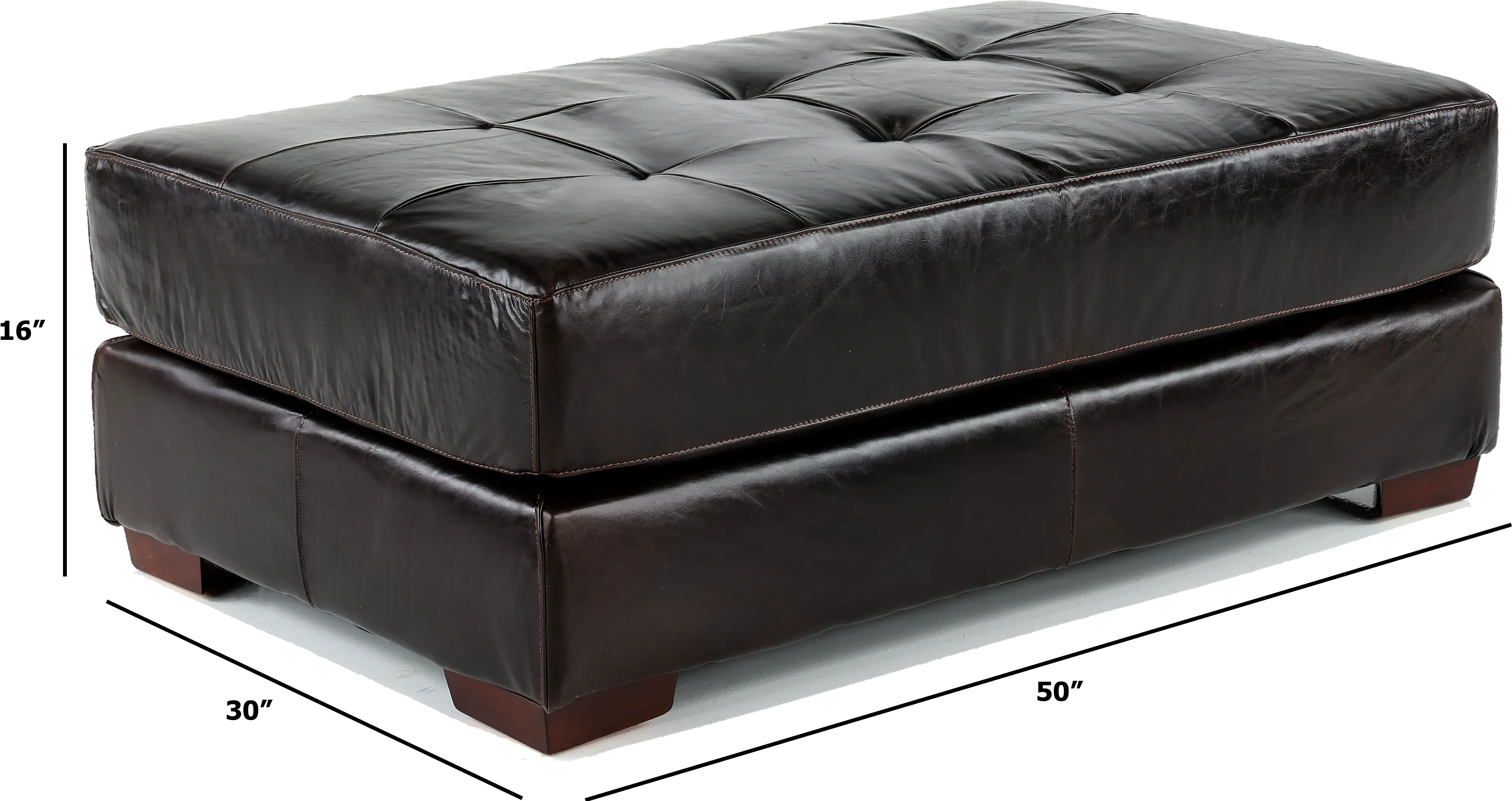 Mayfair Tobacco Brown Leather Ottoman-4