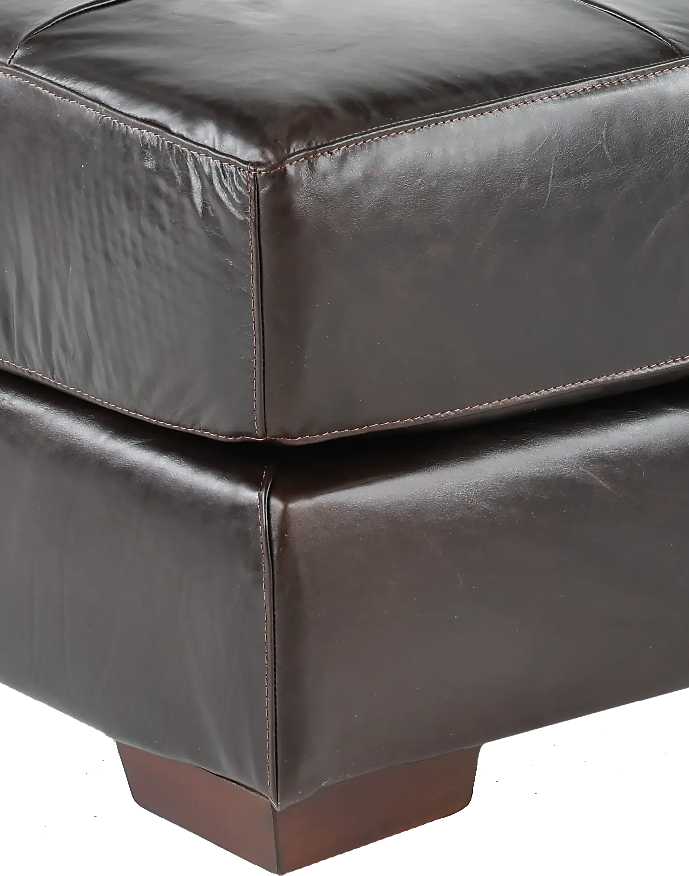 Mayfair Tobacco Brown Leather Ottoman-2