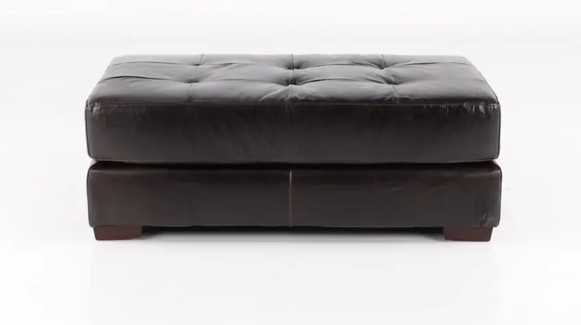 Mayfair Tobacco Brown Leather Ottoman-5
