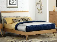 Light Ash Mid Century Modern Queen Platform Bed - Anika
