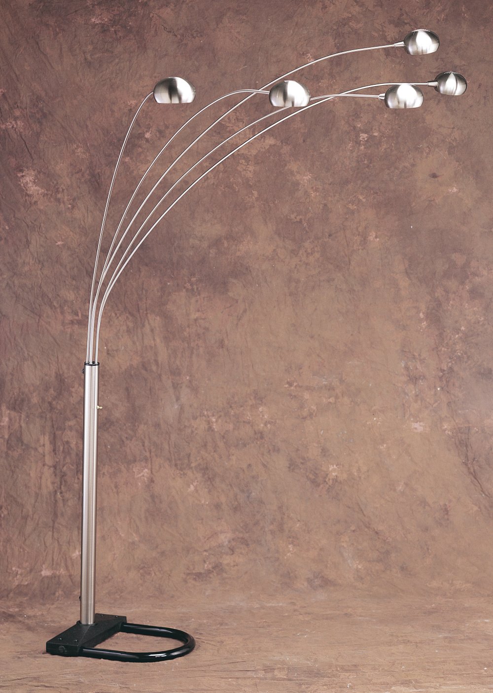 Chrome 5-Arm Arc Floor Lamp