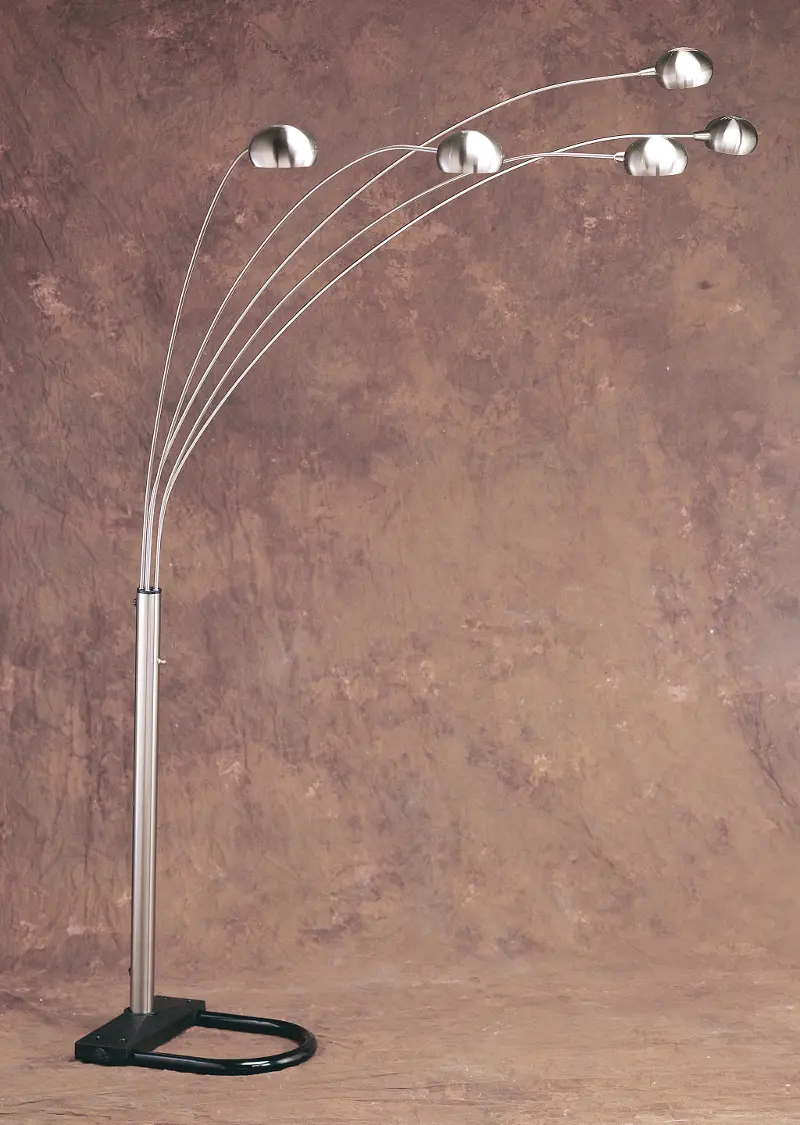 Chrome 5-Arm Arc Floor Lamp