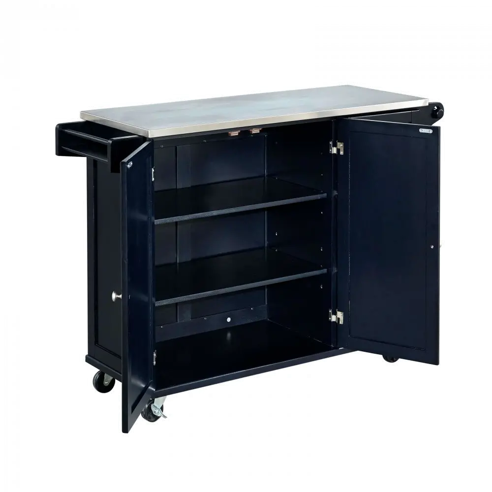 4513-95 Black Stainless Top Kitchen Cart - Liberty -4