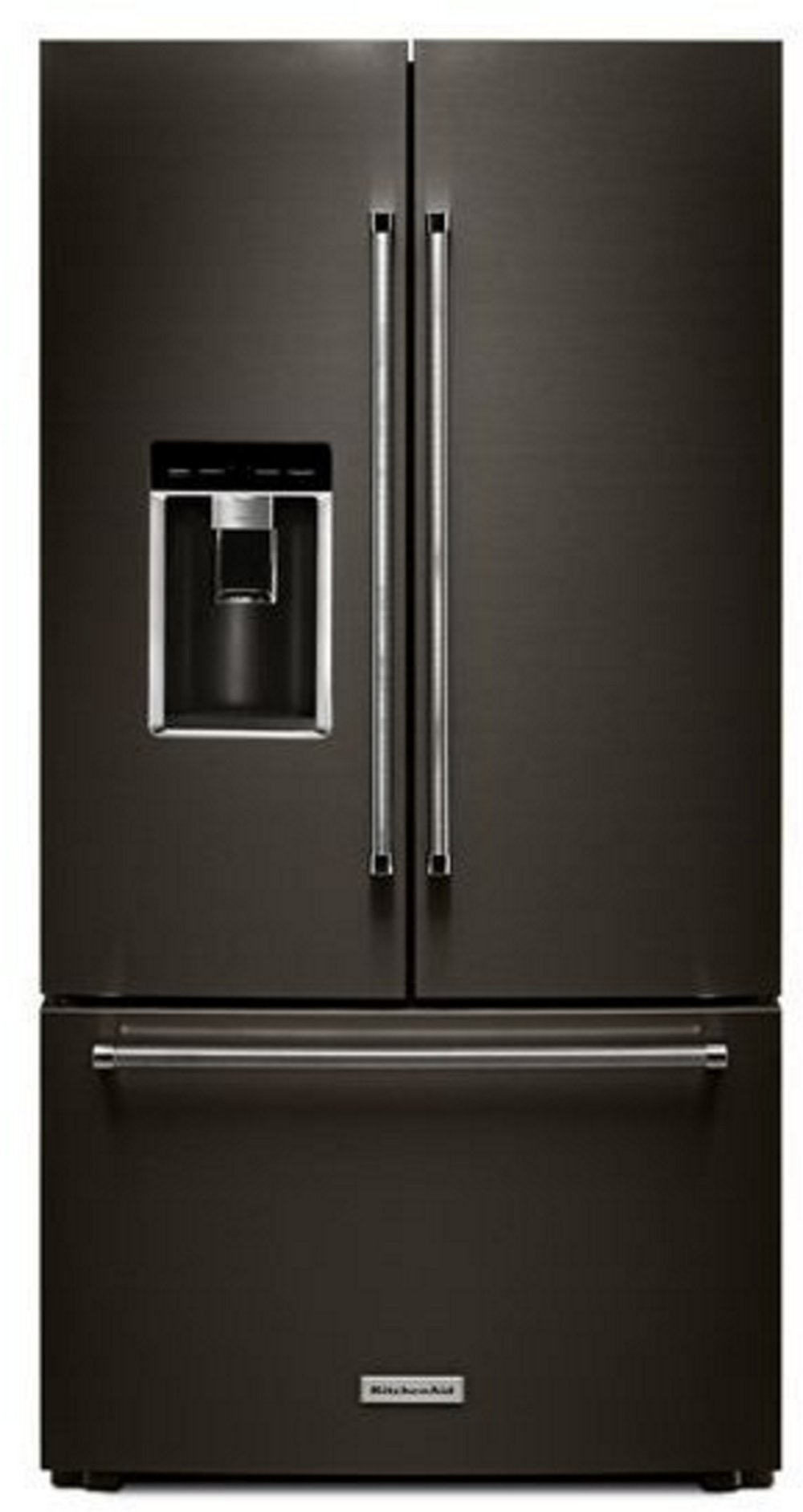 KitchenAid 23.8 cu ft French Door Refrigerator - Counter Depth Black Stainless Steel