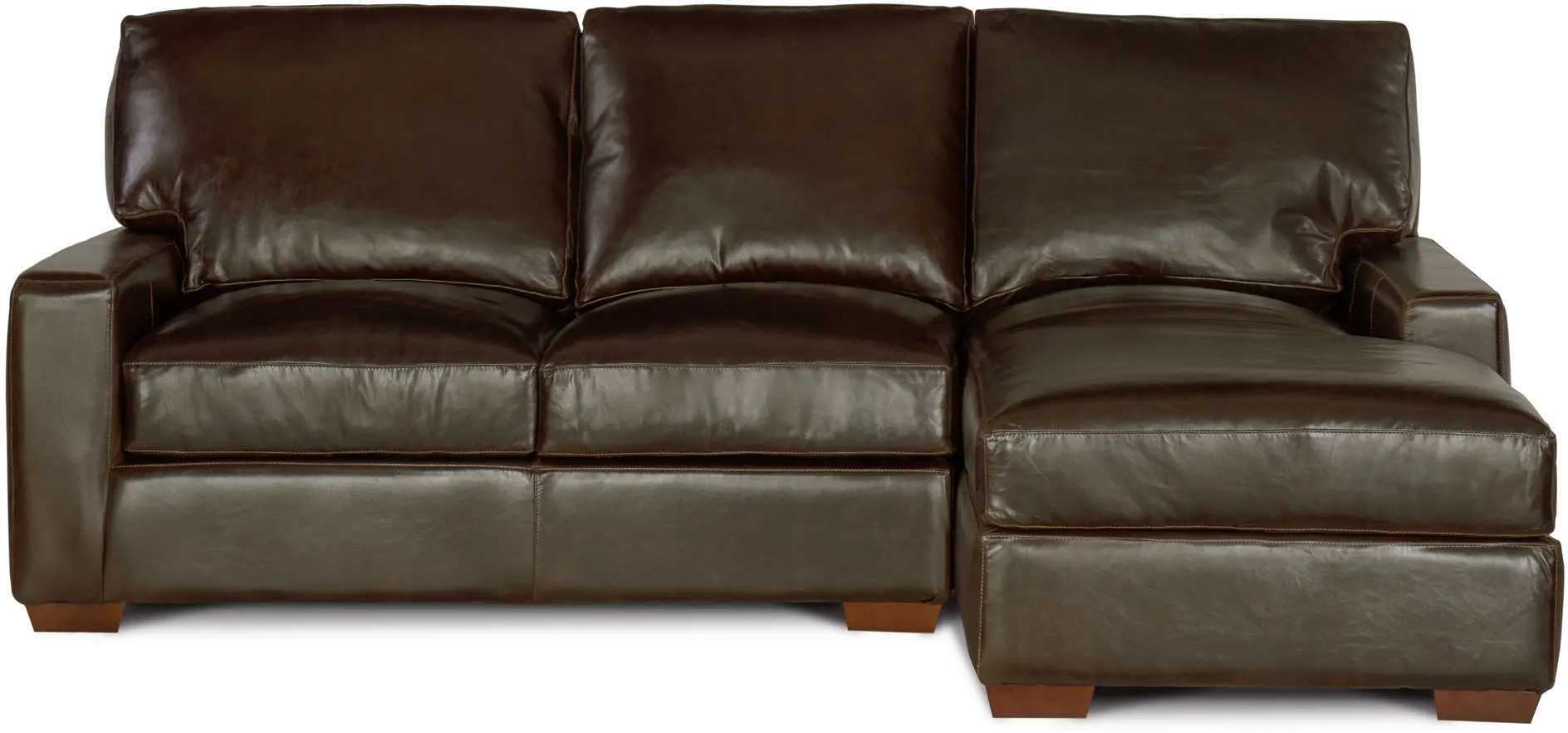 Mayfair 2-Piece Right-Facing Chaise Leather Sectional-1