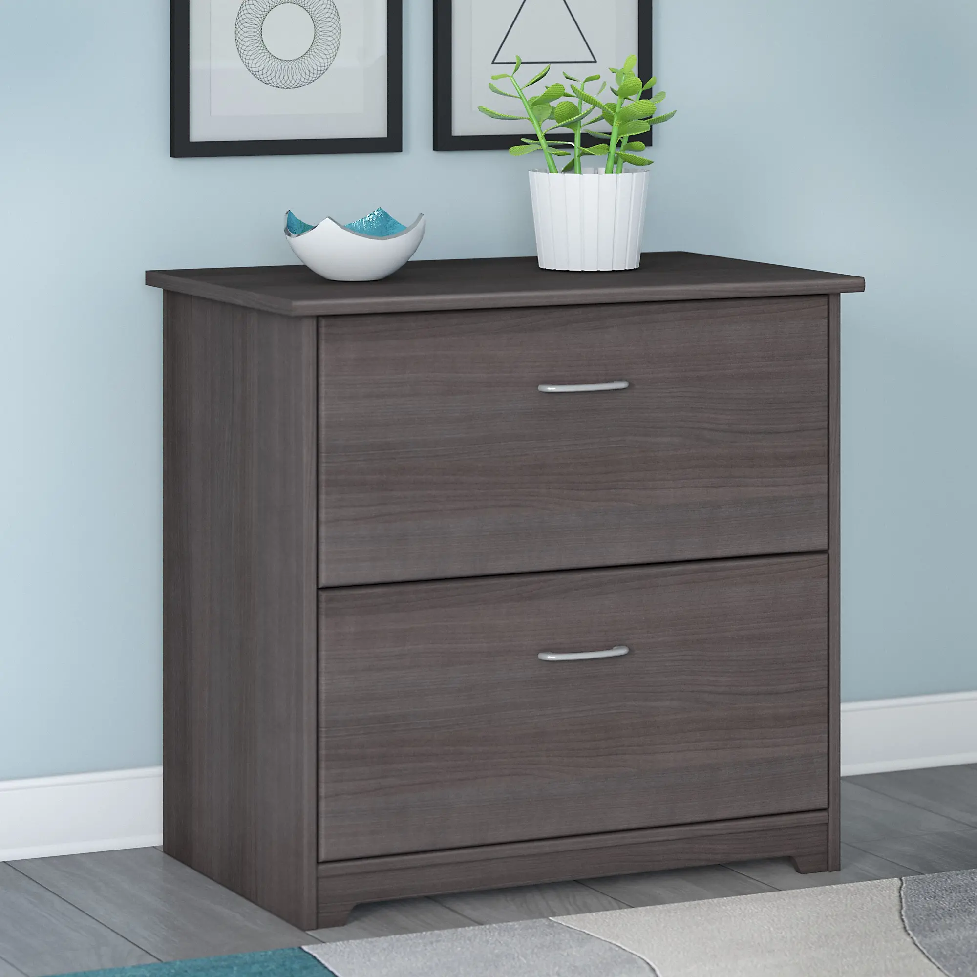 WC31780 Cabot Heather Gray 2 Drawer Lateral File Cabinet - Bush Furniture-2